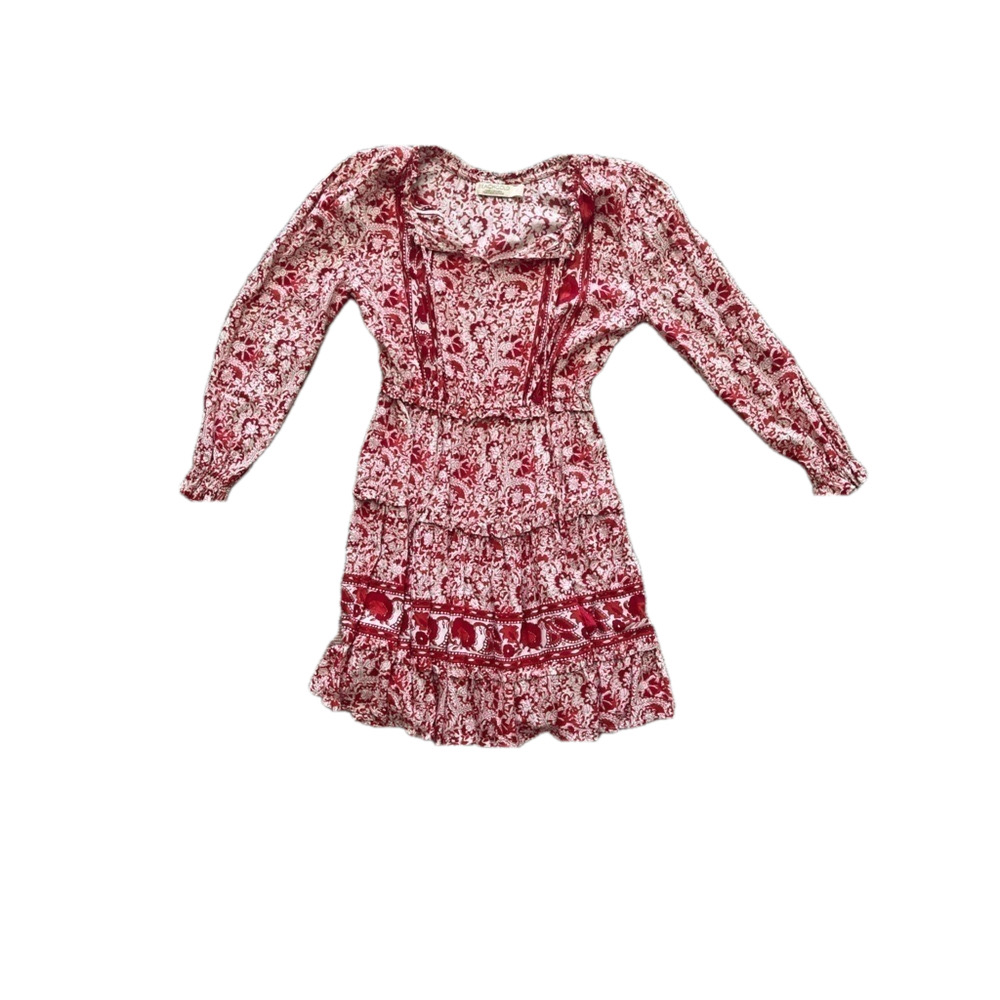 Anthropologie BEACHGOLD White and Red Floral Mini Dress Size M